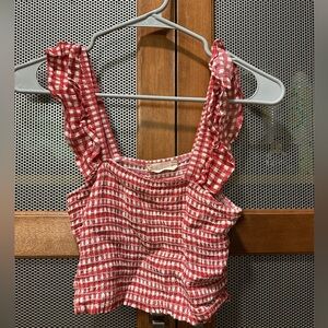 Altar’d State Red and White Checkered Top